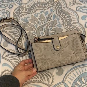 Gray and Rose Gold Crossbody
